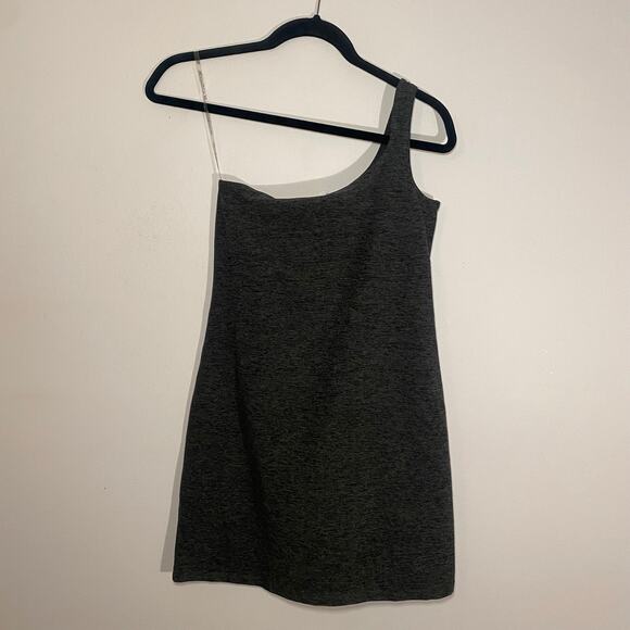 Beyond Yoga One and Only Heathered Gray One Strap Mini Dress Athleisure Small - Picture 2 of 11